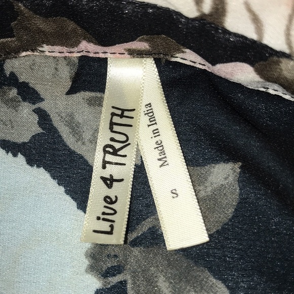 LOVE 4 TRUTH floral wrap semi sheer snap closure hi-low tunic NEW size S - Picture 5 of 10